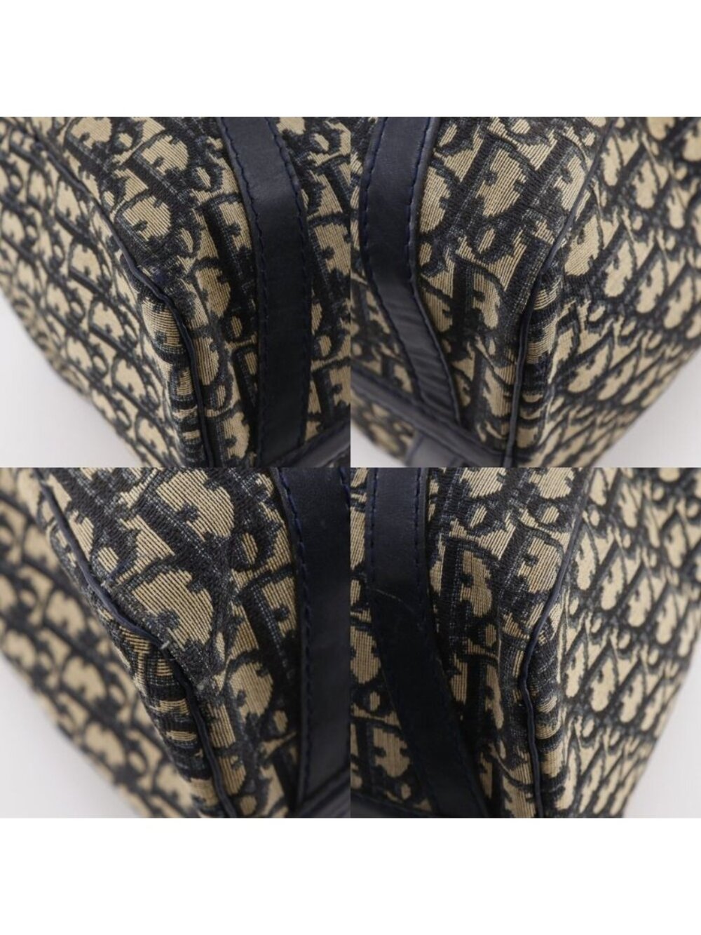 Dior Mini Boston Trotter Vintage Canvas Navy Handbag - Picture 4 of 10